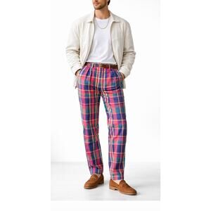 Vintage Polo Ralph Lauren Madras Plaid Golf Pants W32 Ivy League prep Made USA